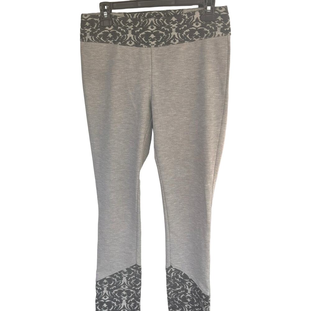 Anthropologie Pure Good Gray Jacquard Womans Small Embroidery Damask Leggings